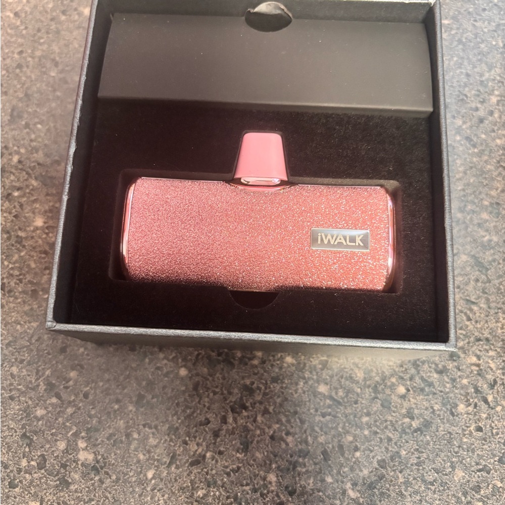 iWALK small portable charger power bank, sparkly glittery pink